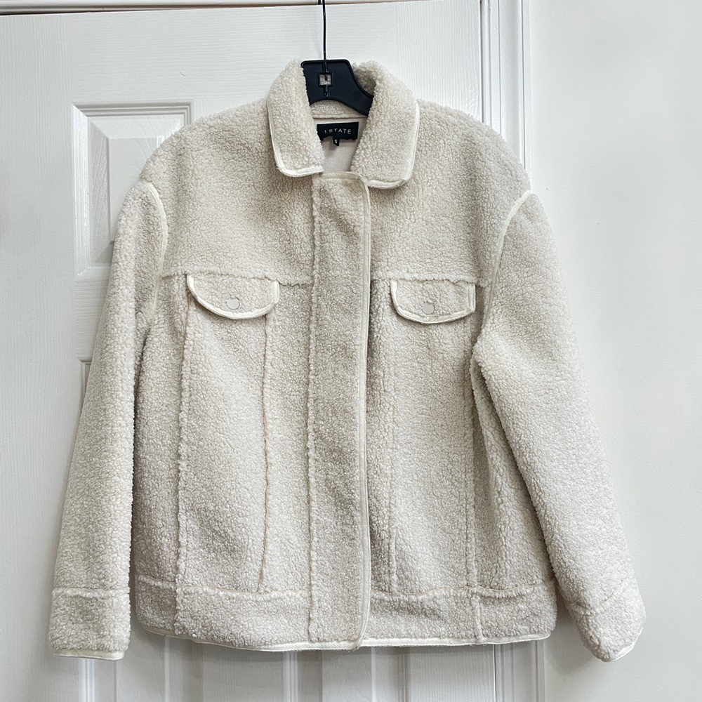 1.State White/Creme Teddy Jacket